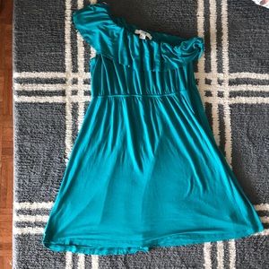 Forever 21 - Teal One Shoulder Dress